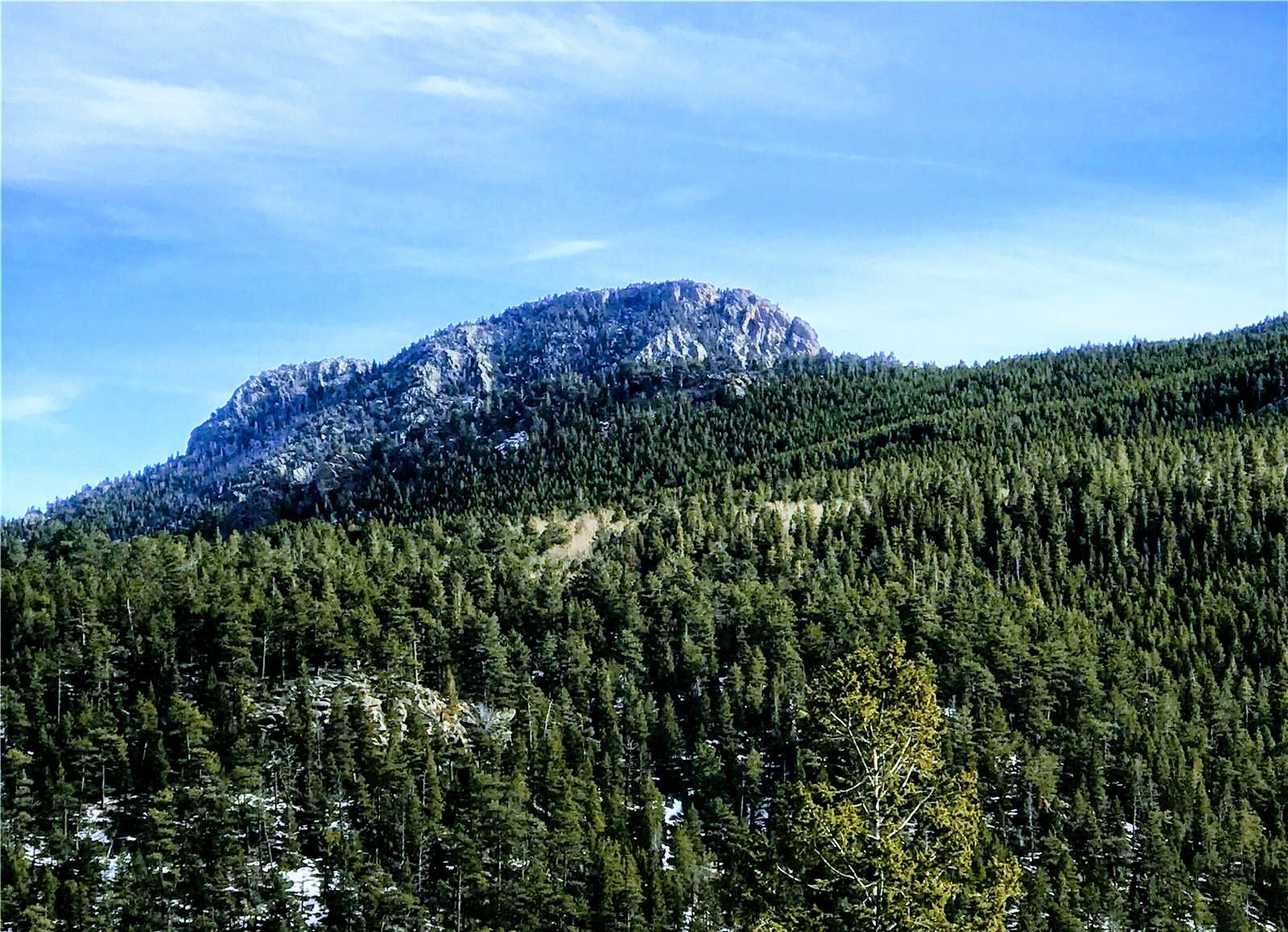 Forest valley and rocky ridge at Beaver Creek South, Colorado