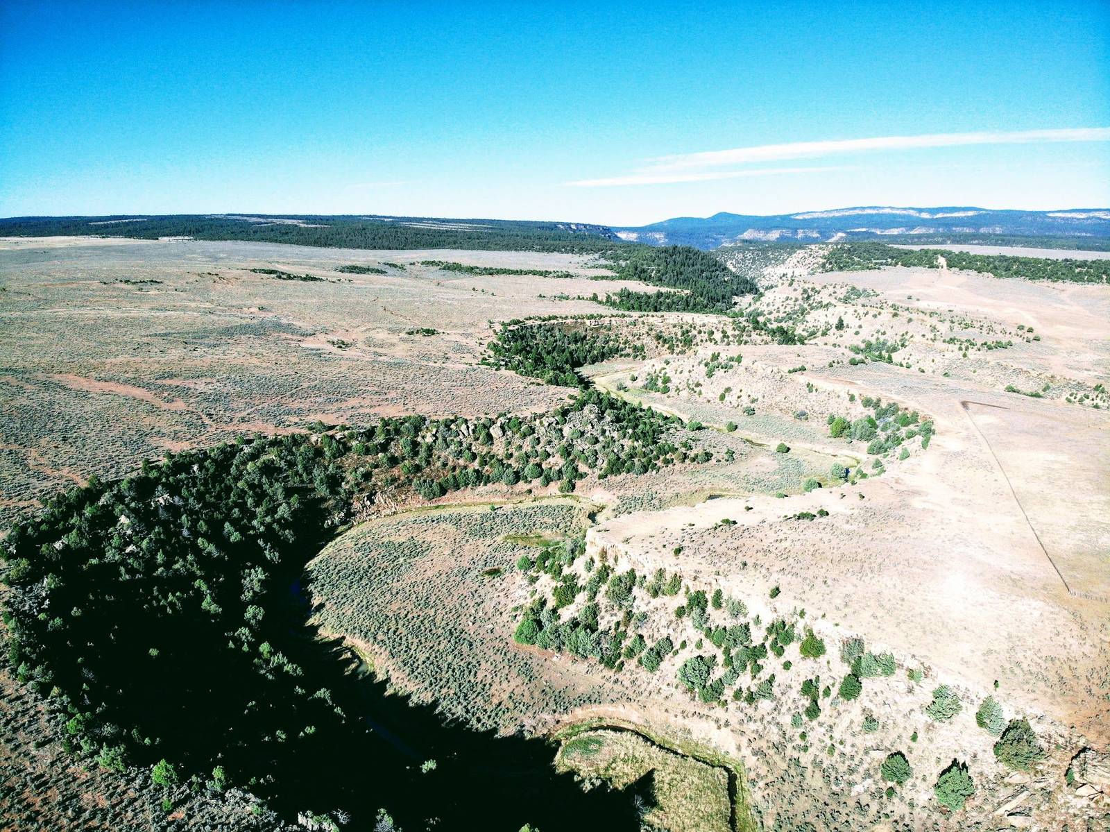River and a rocky bank at Chama River Canyon Ranch, Rio Arriba County, New Mexico